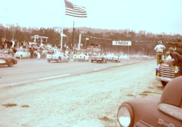 Walt Hansgen Corvette 4 the pack, 1956 Pebble Beach race